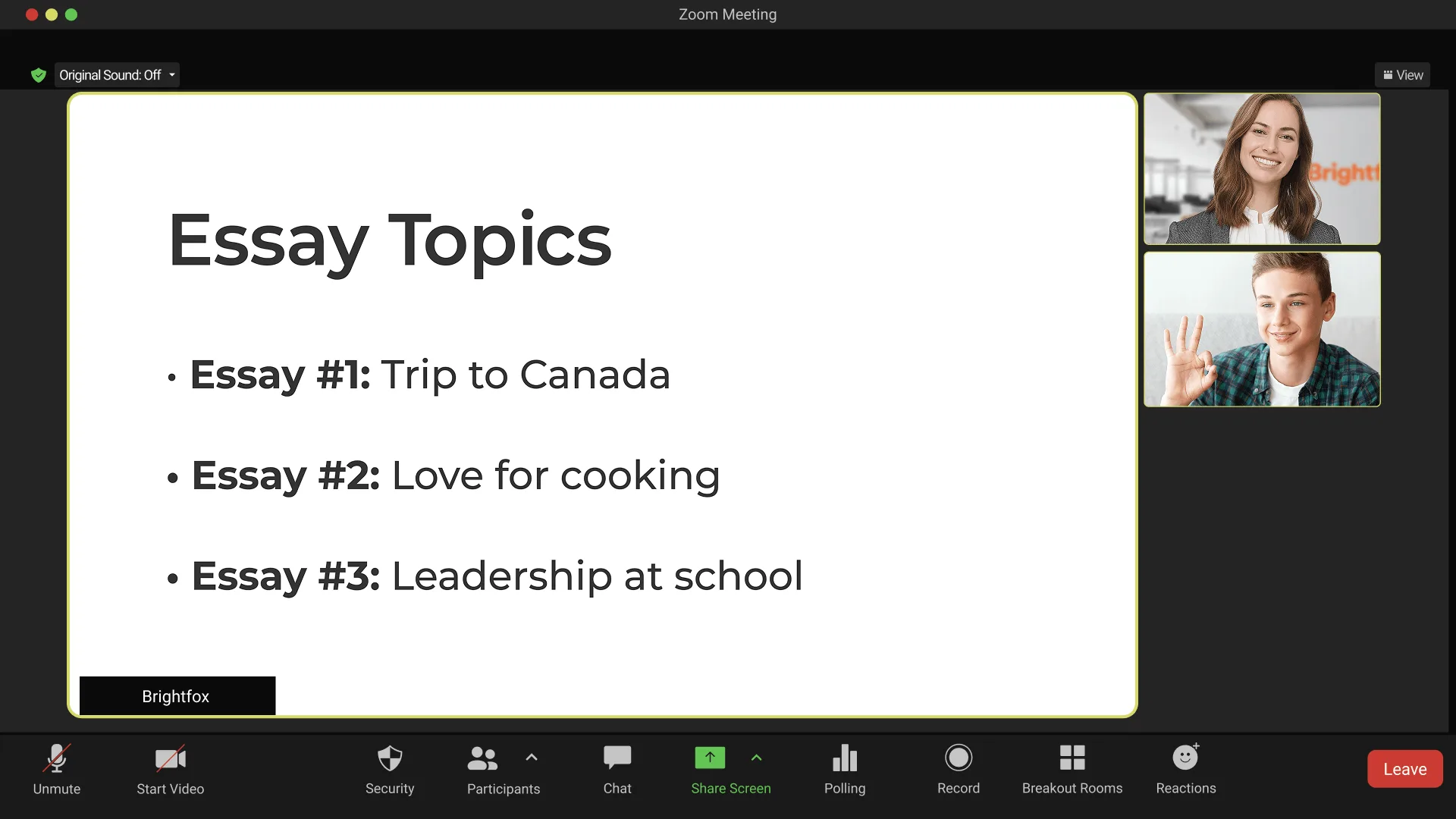 Brainstorming and extracurriculars